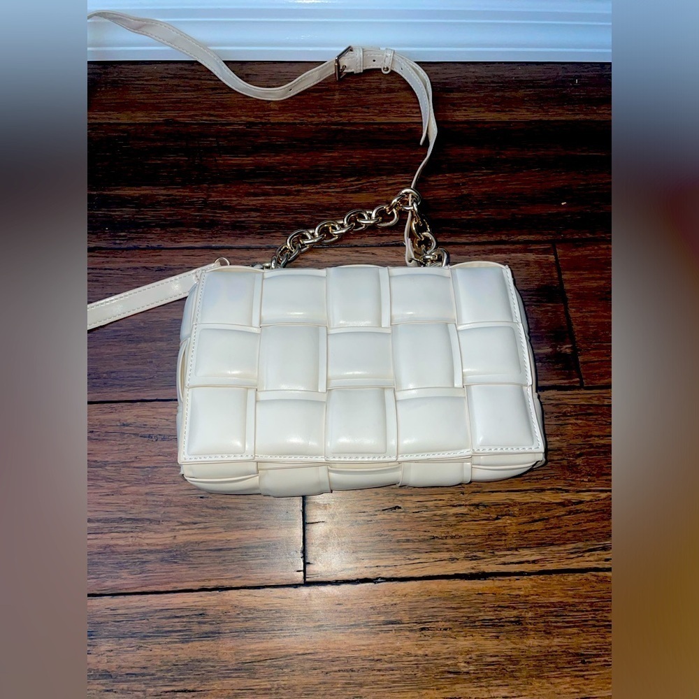 Fall bag 🔥 crossbody quilted Cream purse woven square bag bone chain strap bag - Picture 2 of 15